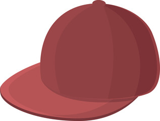 Red fashion cap icon cartoon vector. Hat template. View wear