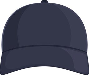Black baseball hat icon cartoon vector. Cap template. Fashion wear