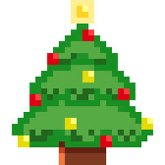 Christmas Tree Pixel 8bit Cute Art Green 