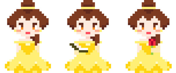 Pixel 8bit DP Belle Cute Cartoon