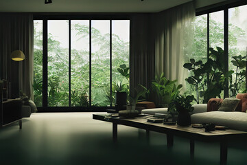 modern interior in the forest