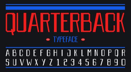 Abstract Sport font alphabet. Minimal modern urban fonts for logo, brand, team etc. Typography typeface uppercase and number. Vector illustration