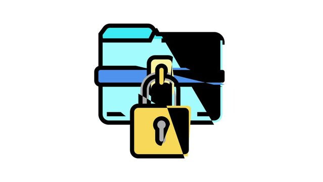 lock folder color icon animation