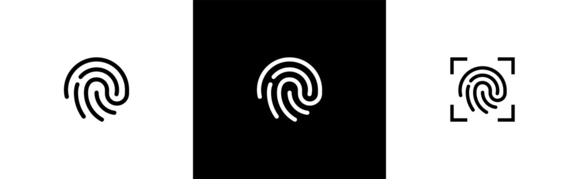 Fingerprint Icon. Thumbprint Identity, Authorization Or Privacy Concept Symbol. Simple Fingerprint And Modern Style Signs, Vector Illustration