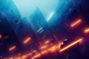 modern sci-fi cyber punk style wallpaper