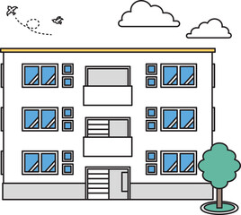 シンプルな住宅のイラスト（Iタイプ）