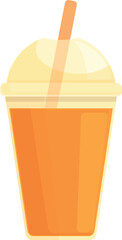 Juice cup icon cartoon vector. Orange splash. Breakfast menu