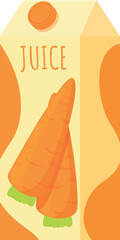Juice pack icon cartoon vector. Carrot splash. Label food
