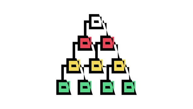 hierarchy diagram color icon animation