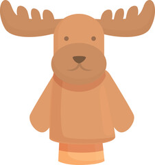 Deer puppet icon cartoon vector. Stage show. Animal story