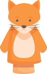 Fox puppet icon cartoon vector. Child show. Doll animal