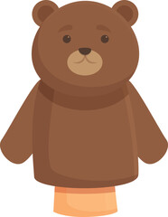 Forest bear puppet icon cartoon vector. Show stage. Doll animal