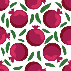 Seamless pattern with pomegranates. Decorative patterns of the pomegranate fruit