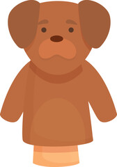 Old dog puppet icon cartoon vector. Show stage. Story tale
