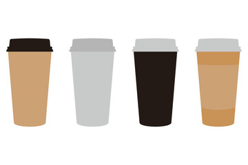 Vector illustration of a modern coffee cup. Image for cafe drink menu.