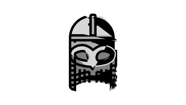 helmet viking sweden color icon animation