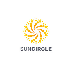 Vector logo design template. Sun dots icon sign. 