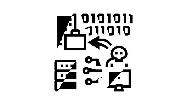 spear phishing attacks line icon animation