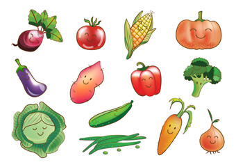 Vegetable cartoon vector.