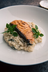 Risotto with salmon and herbs