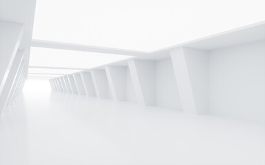 White abstract futuristic tunnel,