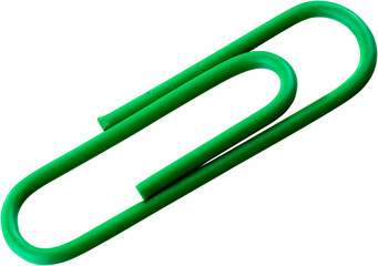 Green Paper Clip - Isolated