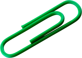Green Paper Clip - Isolated