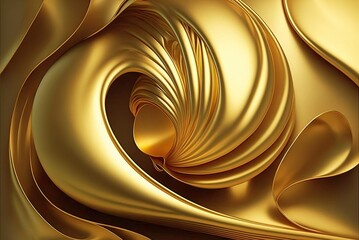 liquid gold texture background and material template. Close-up of golden metal for texture. 3D illustration and background. - 550617979