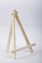 Small wooden easel for displaying art