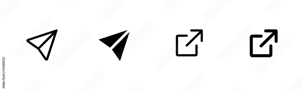 Poster simple send and share flat icon collection vector for application 