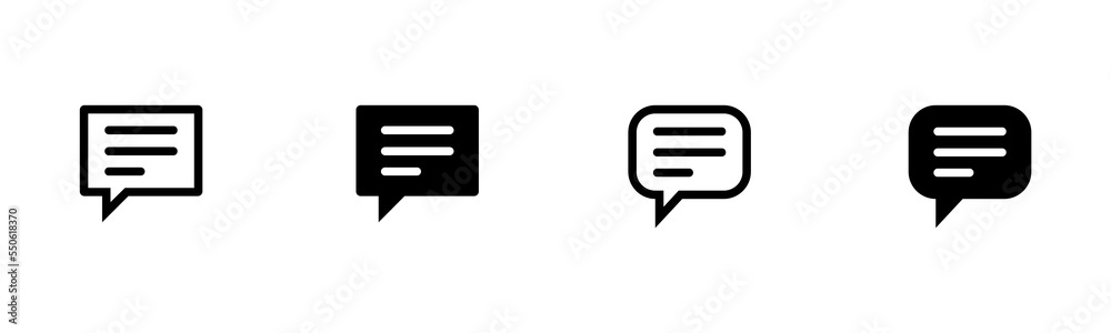 Poster Collection of comment speech bubble icon for chatting vector