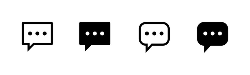 comment icon bubble vector symbol with dots