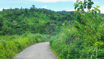 Empty mountain road or street display with nature around.Road to the great mountain at Sajek, khagrachari district, Bangladesh