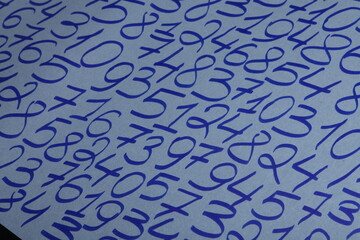 Colorful wooden numbers background. Numbers texture abstraction. Global economy crisis concept....
