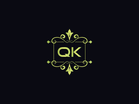 Abstract QK Luxury Icon,  Typography Qk q k Logo Letter Design With Beautiful Color For You