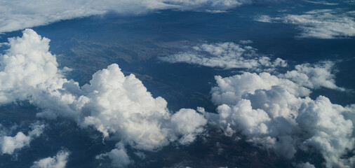 Naklejka na ściany i meble aerial view of cloudy horizon