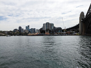 Fototapeta na wymiar A view the buildings at Kirribilli, Sydney, NSW, Australia. from Sydney Harbour