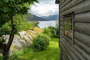 Fischerhütten in Utne am Hardangerfjord, Norwegen