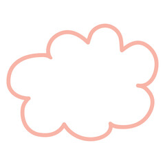 Cute pink line cloud, decorative element