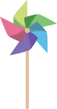 Air toy icon cartoon vector. Wind wheel. Colorful vane