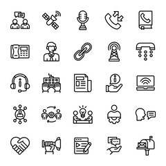 communication icons set illustration vector graphic