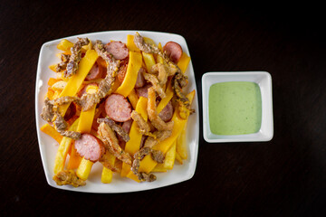 cheddar cheese poured pulled on top