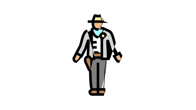 sheriff western color icon animation