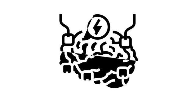 Functional Neurosurgery Line Icon Animation