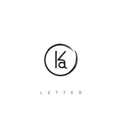 Letter KA logo icon with grunge template