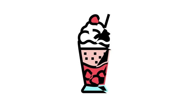 strawberry ice cream color icon animation