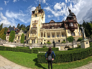 Obraz premium Peles Castle in the Romanian Carpathians, near the town of Sinaia