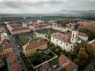 Aerial view of the historic center of Terezin in the Czech Republic
