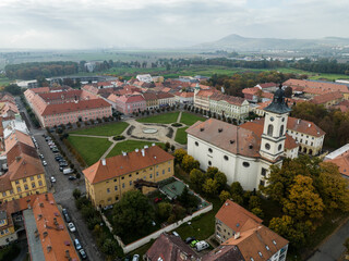 Fototapeta na wymiar Aerial view of the historic center of Terezin in the Czech Republic
