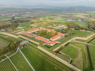 Aerial view of the fortress in the city of Terezin in the Czech Republic